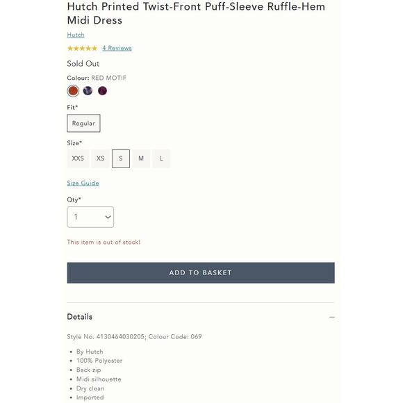 Anthropologie Hutch Twist Front Multicolor Midi Dress - Picture 5 of 8